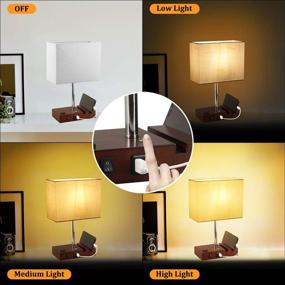 img 3 attached to 💡 3-Way Dimmable USB Table Lamp with Convenient USB Ports & Outlet