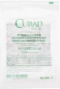 img 2 attached to 🩹 Curad Non-Adherent Gauze Dressing CUR250330, Sterile Oil Emulsion, 3x3 inches, 50 Count - Ideal for Minor Burns and Abrasions