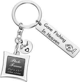 img 4 attached to 🎣 Dad Memorial Keychain: Commemorate Your Beloved Father with the Gone Fishing In Heaven Photo Frame - A Heartfelt Sympathy Gift and Forever Keepsake Jewelry