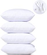 4 pack of milliard 18x18 pillow inserts - shredded memory foam cushions for firm & plush decorative couch pillows with long-lasting support logo