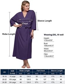 img 1 attached to 🛀 Comfortable Plus Size Cotton Kimono Bathrobe: SIORO Womens Lightweight Soft Knit Loungewear for Relaxing and Spa Time, XL-3XL Sizes Available