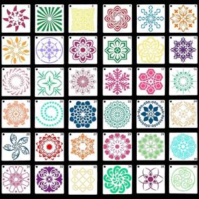 img 4 attached to 🎨 Enhance Your Artistic Endeavors with CCINEE 36pcs Painting Mandala Stencils Templates for DIY Wall Laptop Notebook Decoration Art Projects