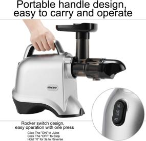 img 1 attached to 🥕 Jocuu Cold Press Juicer Machine, Slow Masticating Extractor, Easy to Clean, Quiet Motor, Reverse Function, BPA-Free, for Fruits and Vegetables, with Brush, Recipes, Silver