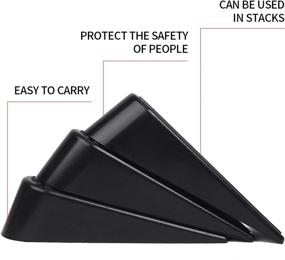 img 1 attached to 🚪 Black Door Stopper Wedge Set - Heavy Duty Anti-Collision Buffer, Anti-Slip Design for All Floor Types and Carpet - 4 Pack