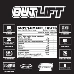 img 3 attached to Порошок Nutrex Research Outlift, вкус Miami Vice, 10 порций, 8,89 унций