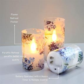 img 2 attached to 🕯️ SILVERSTRO LED Candles with 6H Timer, Love Theme Flameless Candles, Hydrangea Series Battery Operated Candles for Home Party Wedding Christmas Decor - Set of 3