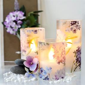 img 4 attached to 🕯️ SILVERSTRO LED Candles with 6H Timer, Love Theme Flameless Candles, Hydrangea Series Battery Operated Candles for Home Party Wedding Christmas Decor - Set of 3