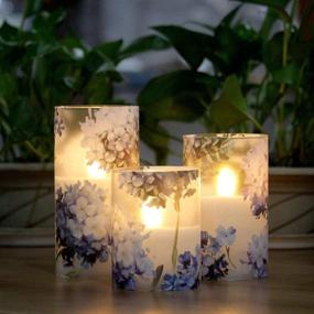 img 1 attached to 🕯️ SILVERSTRO LED Candles with 6H Timer, Love Theme Flameless Candles, Hydrangea Series Battery Operated Candles for Home Party Wedding Christmas Decor - Set of 3