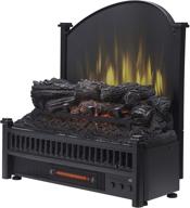 🔥 black pleasant hearth electric log insert with heater and removable fireback logo