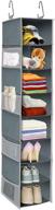 👒 8-shelf hanging shoe organizer with side pockets - closet organizer and storage for shoe rack, hat, clothes, handbag - wider design, 9" × 11.8" d × 48" h логотип