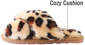 img 2 attached to Kitulandy Slippers Leopard Fluffy Outdoor