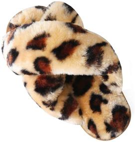 img 4 attached to Kitulandy Slippers Leopard Fluffy Outdoor
