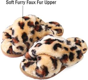 img 3 attached to Kitulandy Slippers Leopard Fluffy Outdoor