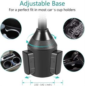 img 2 attached to 🚗 Universal Long Arm Car Cup Holder Cell Phone Mount for iPhone Xs/XR/Xs Max/X/8/7 Plus/Galaxy - Adjustable Goose Neck Cradle