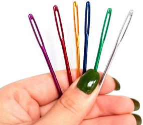 img 3 attached to 🧵 UOOU Yarn Needle Set: Bent Needle Tapestry Needle for Large-Eye Blunt Needles, Sewing, Weaving & Knitting - with Handy Storage Box (Random Color)