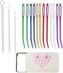 img 4 attached to 🧵 UOOU Yarn Needle Set: Bent Needle Tapestry Needle for Large-Eye Blunt Needles, Sewing, Weaving & Knitting - with Handy Storage Box (Random Color)