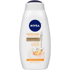 img 4 attached to NIVEA Освежающий белоснежный персик Душевой гель с ухаживающим серумом - аромат жасмина, 20 жидких унций.