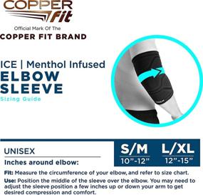 img 2 attached to 🧊 Copper Fit™ ICE Elbow Compression Sleeve - Enhanced with Menthol and CoQ10 | Larger Size / Extra Large