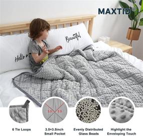 img 2 attached to MAXTID Weighted Blanket for Kids 5lbs 36x48 - Innovative One Piece Design for Boys and Girls