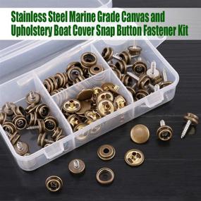 img 2 attached to Keadic 120Pcs Bronze Canvas Snap Kit: Boat Canvas Snaps Fastener with Setting Tools for Leather Fabric (40 Sets)