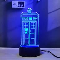 tardis 3d illusion led doctor who bedroom night light with 16 colors, remote control desk lamp (1) логотип