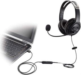 img 3 attached to 💻 Computer Laptop USB Headset with Noise Cancelling Microphone, Dragon Dictation Mic for Softphones, Microsoft Teams, Zoom, Chat, Online Teaching, Webex, Conference Calls, Remote Office