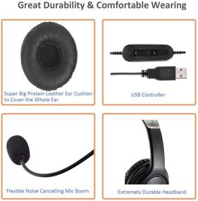 img 1 attached to 💻 Computer Laptop USB Headset with Noise Cancelling Microphone, Dragon Dictation Mic for Softphones, Microsoft Teams, Zoom, Chat, Online Teaching, Webex, Conference Calls, Remote Office
