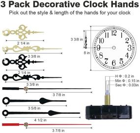 img 2 attached to ⌚ EMOON Clock Movement Mechanism with Silent Sweep Quartz Motor Kit and 3 Pack Clock Hands - Ideal for Clock Repair, Custom Clocks and DIY Replacement