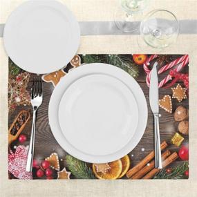 img 2 attached to 🎄 Gingerbread Christmas Placemats in Multicolor by Ambesonne