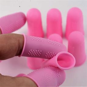 img 3 attached to Silicone Finger Protectors [Flex Series - 12-Pack] - Non-Stick Covers [Pink] for Hot Glue, Sewing, Wax, Rosin, Resin, Honey, Adhesives, and Scrapbooking