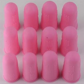 img 2 attached to Silicone Finger Protectors [Flex Series - 12-Pack] - Non-Stick Covers [Pink] for Hot Glue, Sewing, Wax, Rosin, Resin, Honey, Adhesives, and Scrapbooking