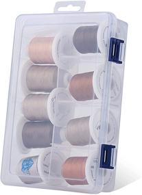 img 3 attached to 🧵 Simthread Embroidery Thread with Storage Box: 800 Yards Snap Spools in 9 Brown Colors for Effortless Embroidery and Sewing Machine Projects