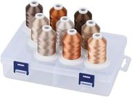 🧵 simthread embroidery thread with storage box: 800 yards snap spools in 9 brown colors for effortless embroidery and sewing machine projects logo