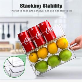 img 1 attached to Set of 6 Clear Plastic Refrigerator Organizer Bins for Kitchen Organization and Storage - Stackable Food Storage Containers for Pantry Cabinet