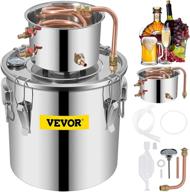 vevor alcohol still 5 gallon 21l stainless steel water alcohol distiller copper tube home brewing kit with built-in thermometer for diy whisky wine brandy logo