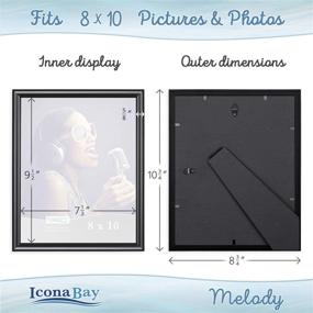 img 2 attached to Ink Black 8x10 (20x25 cm) Picture Frames, 4 Pack - Contemporary Photo Frames from Icona Bay, Melody Collection Picture Frame Set