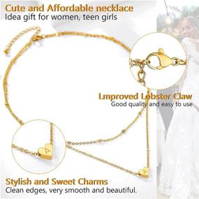 img 1 attached to PROSTEEL Heart Initial Choker Layered Necklaces for Women and Teen Girls - Shiny, Lightweight & Adjustable in Length - 316L Stainless Steel, 18K Gold Plated - Gift Box Included