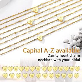 img 2 attached to PROSTEEL Heart Initial Choker Layered Necklaces for Women and Teen Girls - Shiny, Lightweight & Adjustable in Length - 316L Stainless Steel, 18K Gold Plated - Gift Box Included