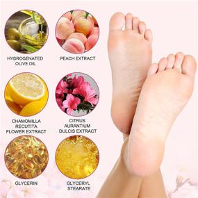 img 1 attached to Peach Soft Callus Peeling Foot Mask: 5 Pack for Dry, Rough Heels | Exfoliating Socks for Natural Dead Skin Remover | Effective Treatment for Beauty Feet
