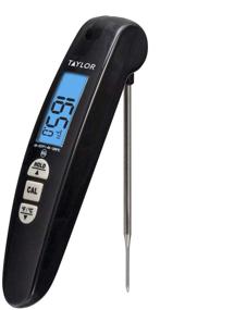 img 4 attached to Turbo Precision: Digital Thermocouple Meat Food Grill BBQ Cooking Kitchen Thermometer with Folding Probe - Instantly Read and Control Temperatures, Black Design