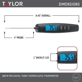 img 1 attached to Turbo Precision: Digital Thermocouple Meat Food Grill BBQ Cooking Kitchen Thermometer with Folding Probe - Instantly Read and Control Temperatures, Black Design