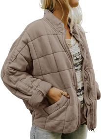 img 3 attached to Wankitoi Collar Quilted Jackets Outerwear Women's Clothing for Coats, Jackets & Vests