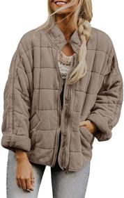 img 4 attached to Wankitoi Collar Quilted Jackets Outerwear Women's Clothing for Coats, Jackets & Vests