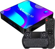 📺 2021 newest android tv box 11.0 - rk3318, 4gb ram 32gb rom 4k ultra hd, dual band wifi, bt 4.1, backlit mini keyboard set top box логотип