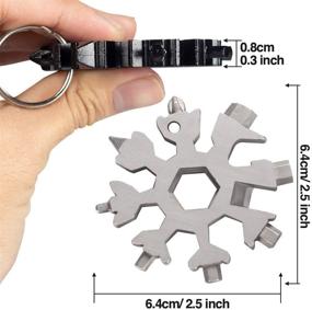 img 2 attached to 🔧 3 шт. Набор инструментов "Снежинка 18 в 1" - портативный набор из нержавеющей стали для различных задач: открывалка для бутылок, отвертка, гаечный ключ и многое другое!