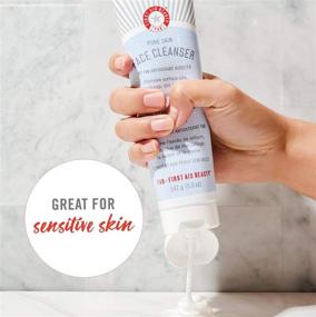 img 2 attached to First Aid Beauty Pure Skin Face Cleanser: Gentle 🌿 Cream Cleanser for Sensitive Skin with Antioxidant Booster - 5 oz.