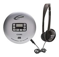🎧 crisp audio experience with califone cd360 personal cd player in sleek silver/black design logo