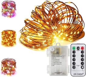 img 4 attached to 🔮 ER CHEN 66Ft 200 LED String Lights: Color Changing Christmas Fairy Lights with Remote Timer for Bedroom Patio Wedding Party