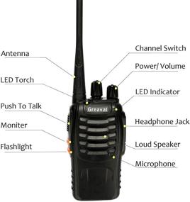 img 2 attached to 📞 Greaval Дальнейшие рации Walkie Talkies - Перезаряжаемые двусторонние радиостанции с наушником - 16-канальная УКВ 400-470МГц (Набор из 6 штук): Улучшенная связь и расширенное покрытие