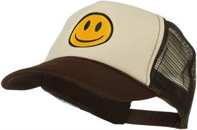 img 3 attached to 😊 Fun and Trendy Smile Face Embroidered Foam Mesh Back Cap at e4Hats.com